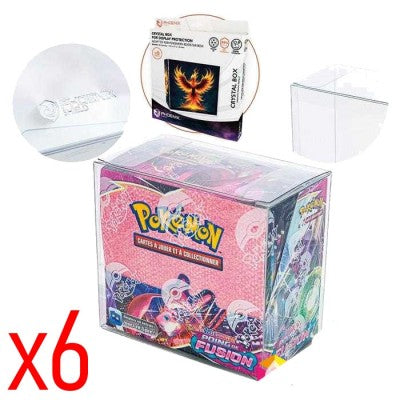 Phoenix Shield – Crystal Box Protection 99% UVR – Boîte de Rangement Souple pour Boite de Boosters Pokémon (x6)
