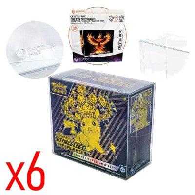 Phoenix Shield – Crystal Box Protection 99% UVR – Boîte de Rangement Souple pour Coffret Dresseur d'Élite (x6)