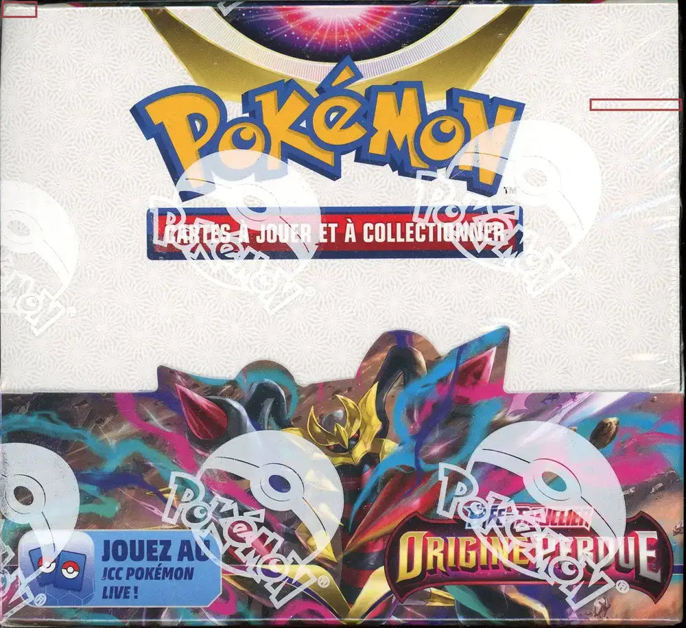 Display Pokémon Épée et Bouclier EB11 Origine Perdue en français, boîte scellée vue de face avec Giratina