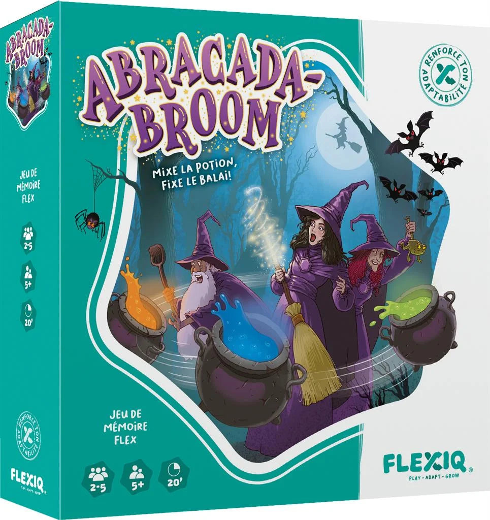 Boîte du jeu de mémoire familial Abracada-Broom en français