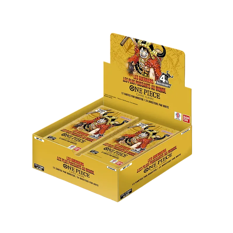 Display One Piece Card Game OP-17 Les Guerriers les Plus Puissants FR contenant 24 boosters officiels Bandai en précommande sortie le 28 août.