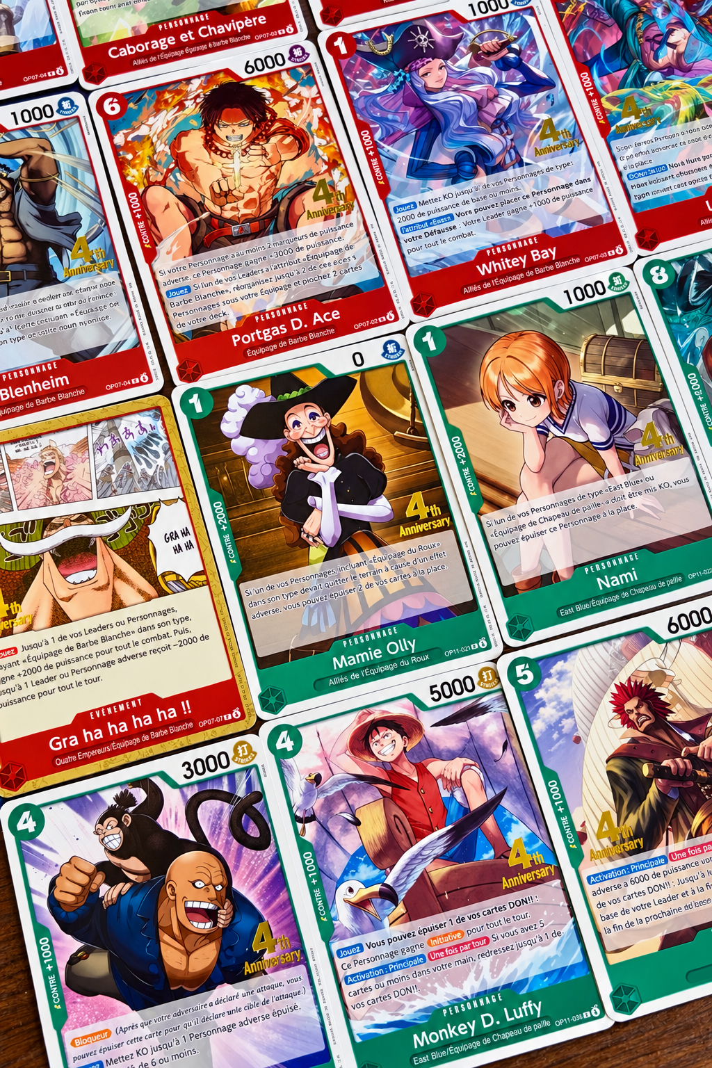 Full set 75 cartes promo One Piece Card Game OP17 4e Anniversaire français Near Mint+ – collection complète GUITOONS TCG