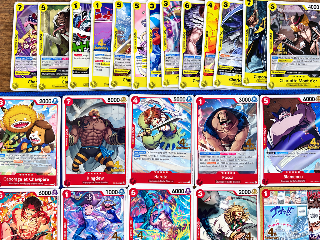 Full set 75 cartes promo One Piece Card Game OP17 4e Anniversaire français Near Mint+ – collection complète GUITOONS TCG