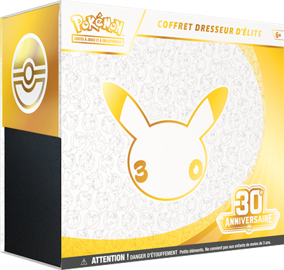 Coffret Dresseur d’Élite Pokémon TCG 30e Anniversaire FR avec 9 boosters et carte promo Nidorina